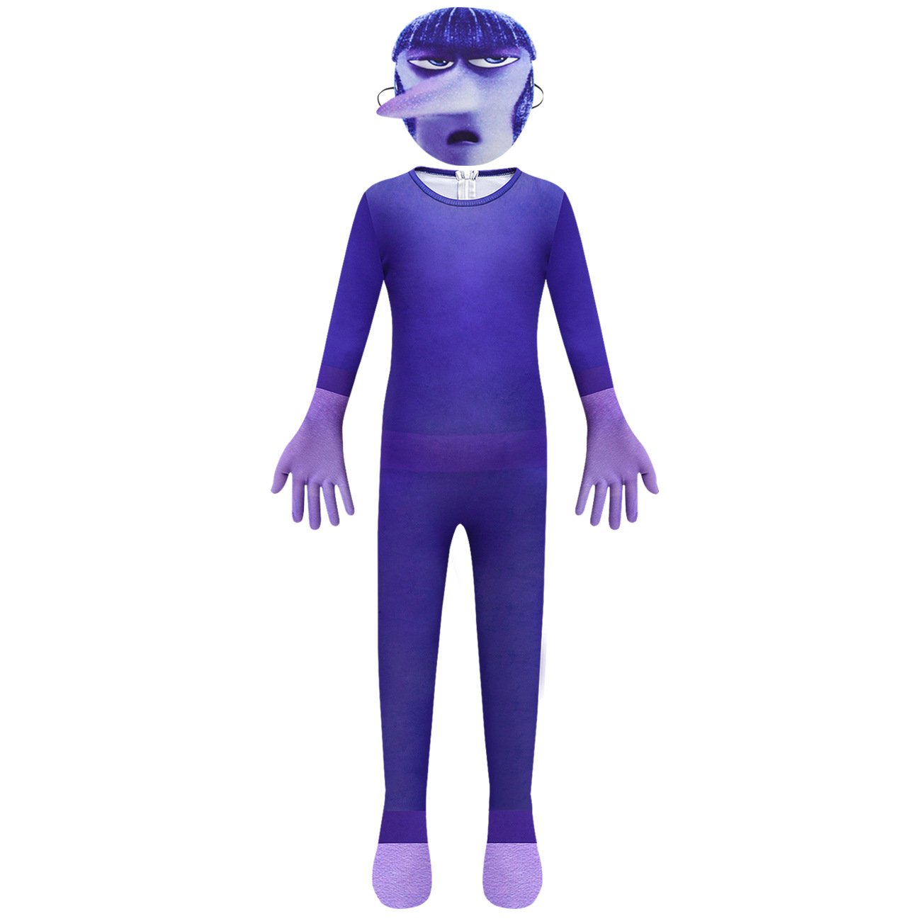 Kids Ennui Jumpsuit Inside Emotion Out Cosplay Costume with Mask for Halloween Party