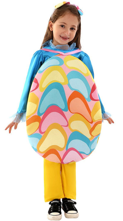 Girls Easter Costume Tops Headband and Egg Bag 3pcs Suit for Carnival