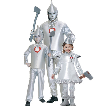 Tin Woodsman Costume Family Matching Kids Adults Wizard Tin Can Man Cosplay Outfit