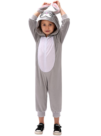 Kids Bunny Costume Girls Boys Fuzzy Bunny Onesie Unisex Easter Outfit