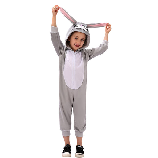 Kids Bunny Costume Girls Boys Fuzzy Bunny Onesie Unisex Easter Outfit