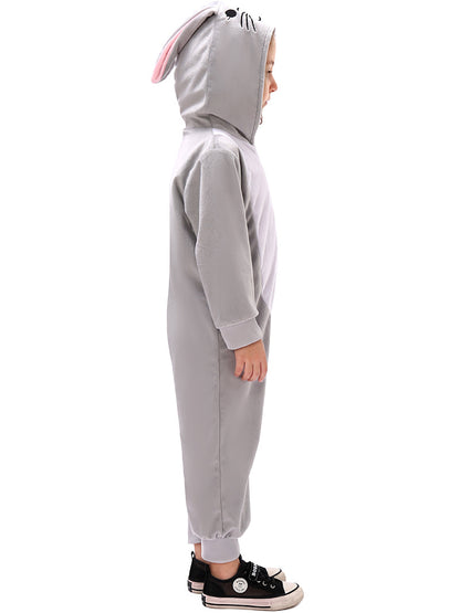 Kids Bunny Costume Girls Boys Fuzzy Bunny Onesie Unisex Easter Outfit