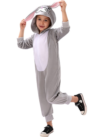 Kids Bunny Costume Girls Boys Fuzzy Bunny Onesie Unisex Easter Outfit