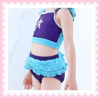 Kids Beach Vacation Swimwear Mermaid Bikini Tops and Bottoms Swim Pool Swimsuits