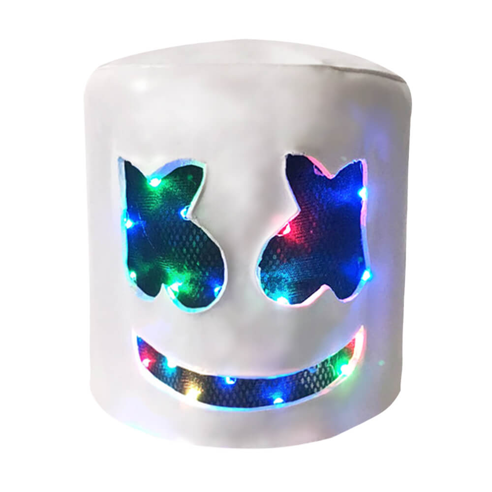 DJ Marshmallow Light-Up LED Helmet Luminous Glow Marshmallow Cosplay Accessory