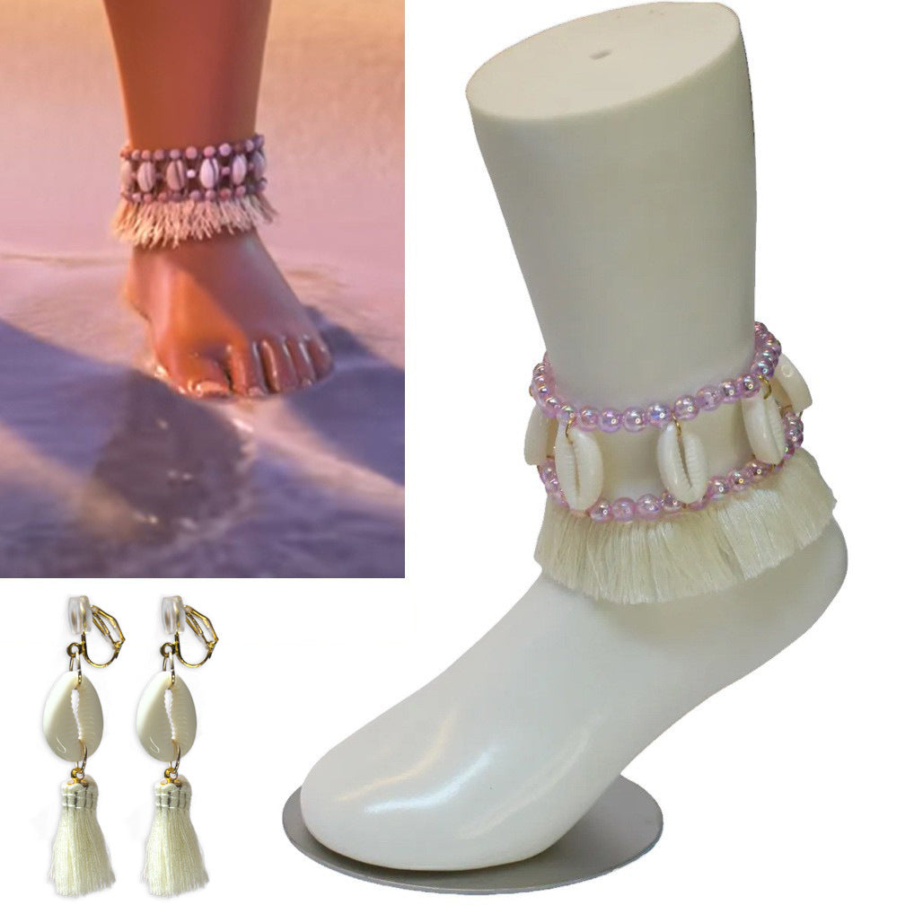 Moanna Costume Accessories New Adventure Moanna Cosplay Bracelet Anklet Necklace and Earrings All