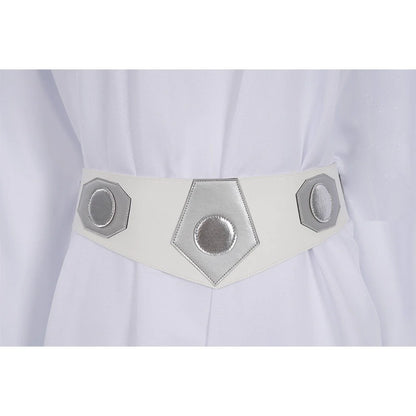 Princess Leia Costume Woman White Hooded Long Dress Movie Leia Organa Cosplay Outfit Set