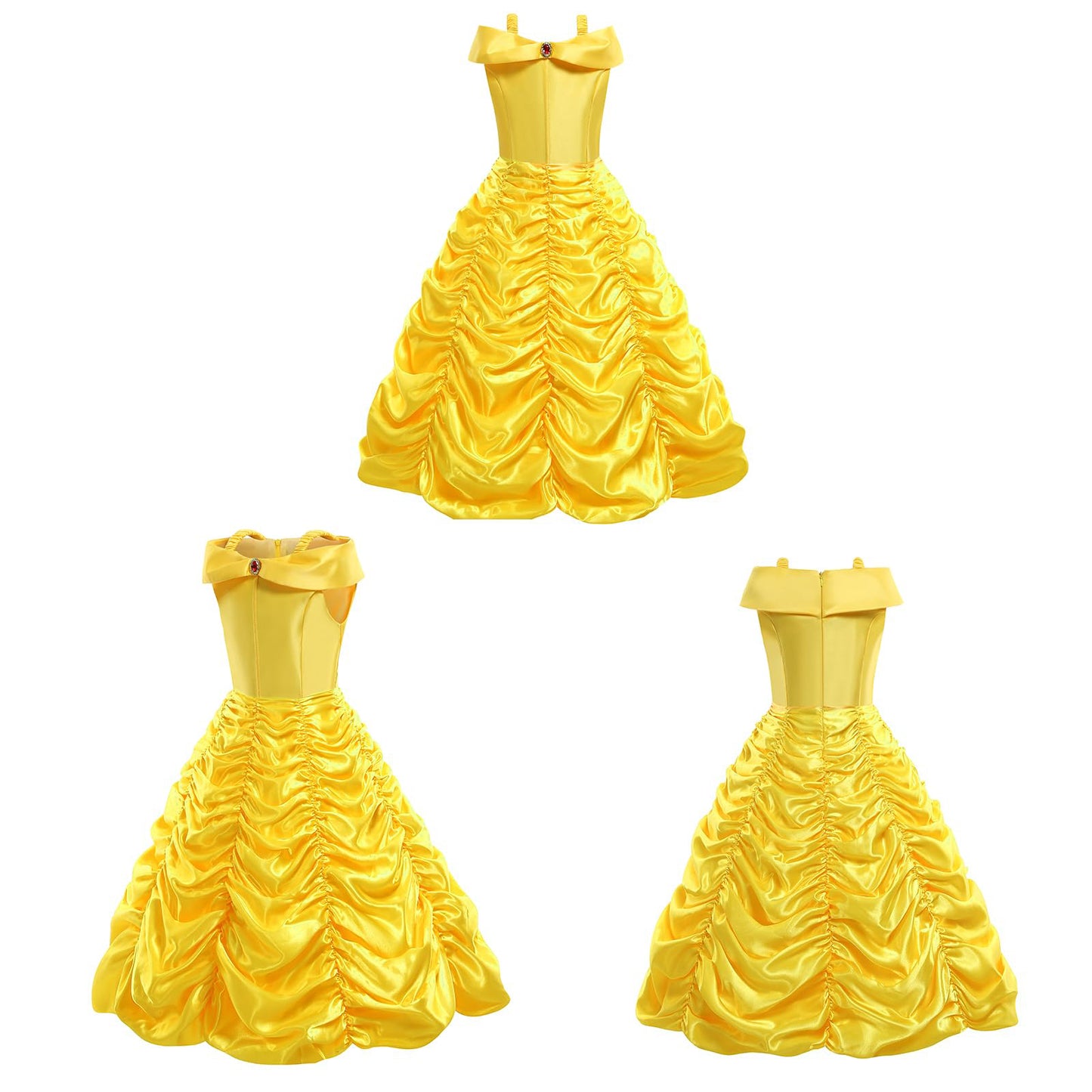Light-up Princess Belle Costume Girls Princess Belle Dress Up Cosplay Outfit