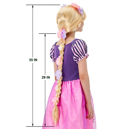 Light-up Princess Dress Girls Party Dress Up Outfit Long Hair Princess Costume