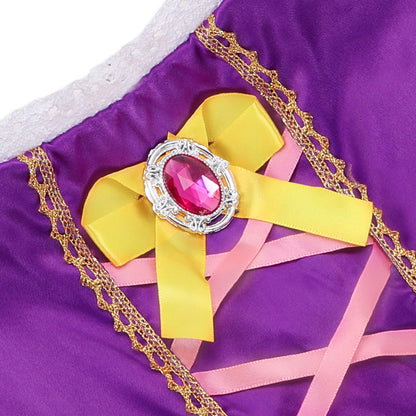 Light-up Princess Dress Girls Party Dress Up Outfit Long Hair Princess Costume