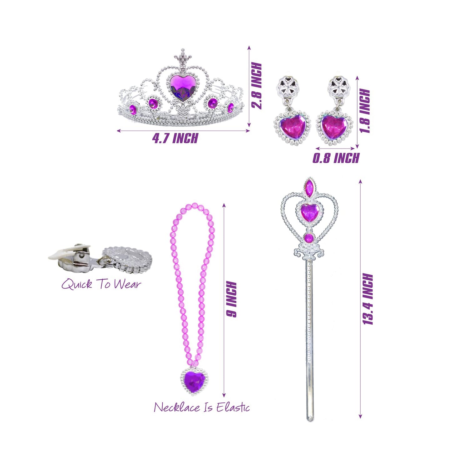 Light-up Princess Dress Girls Party Dress Up Outfit Long Hair Princess Costume