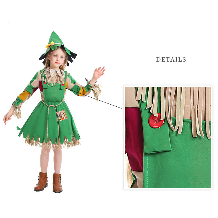 Scarecrow Costume For Girls Party Scarecrow Cosplay Dress Up Outfit