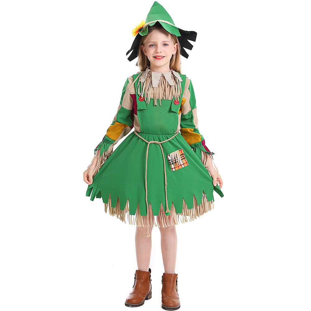 Scarecrow Costume For Girls Party Scarecrow Cosplay Dress Up Outfit