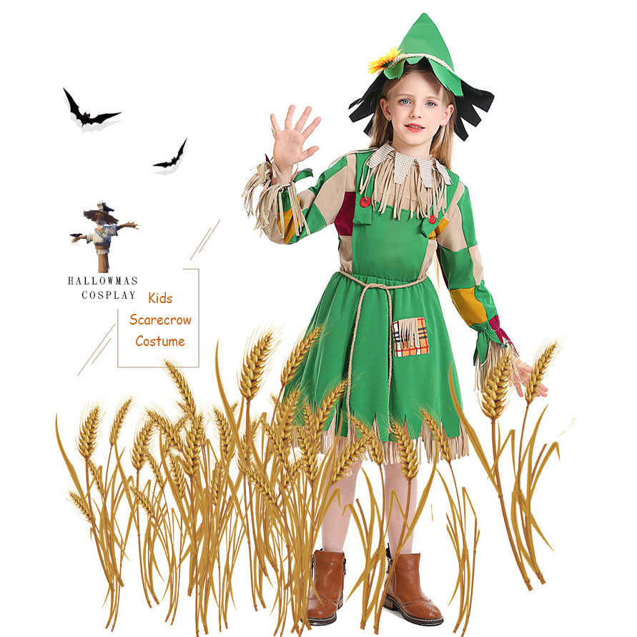 Scarecrow Costume For Girls Party Scarecrow Cosplay Dress Up Outfit
