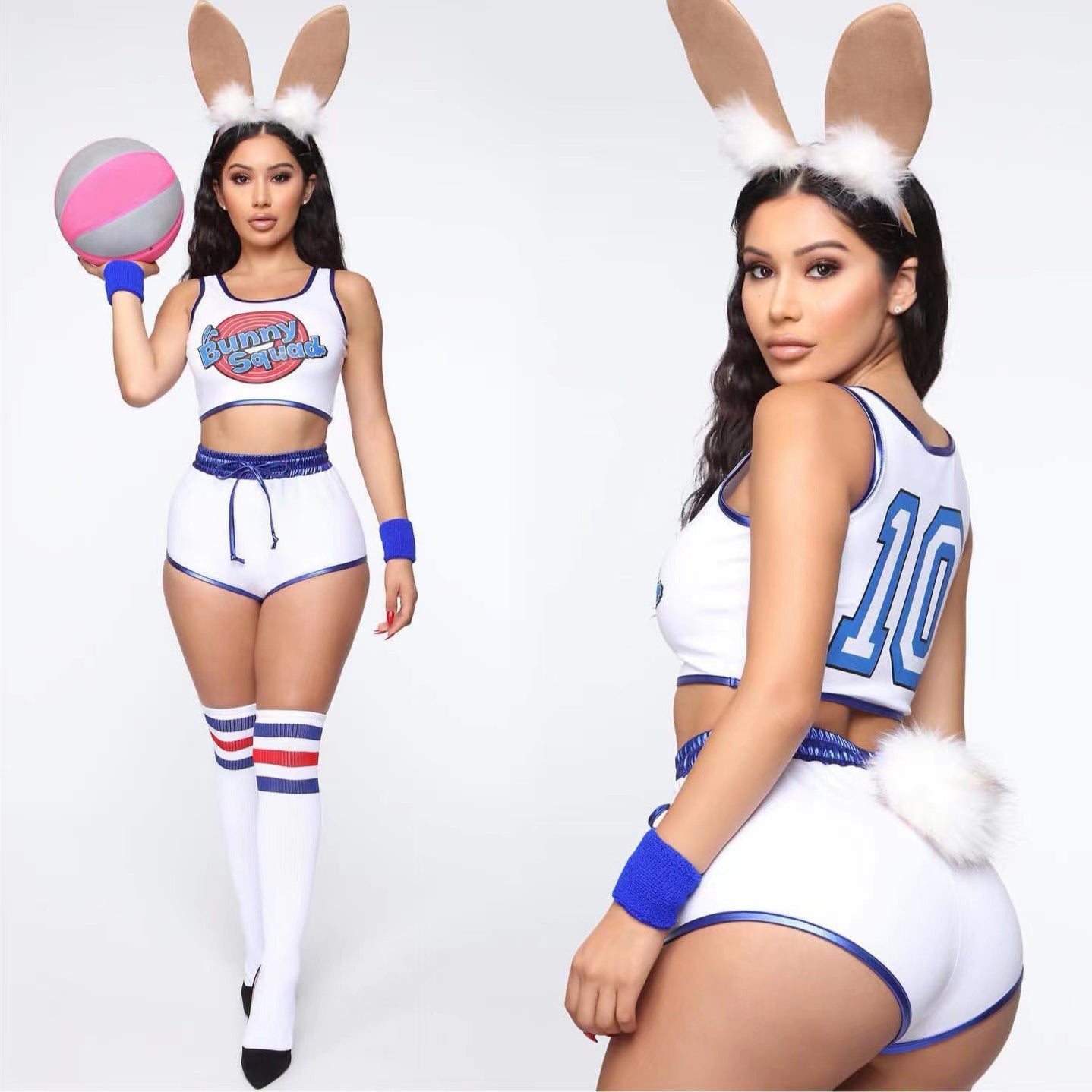 Sexy lady Bunny Costume Lola #10 Cosplay Basketball Jersey [4 Color Options]