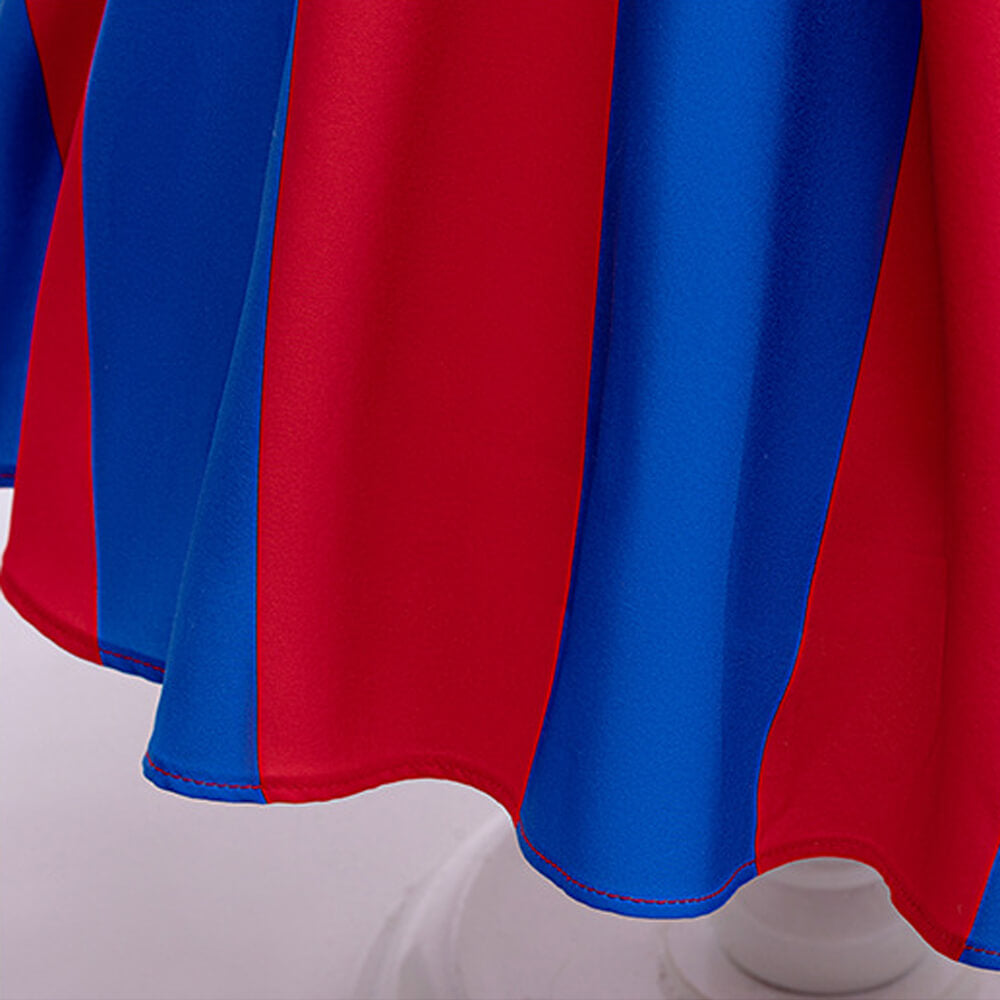 Girls Pomni Dress Daily Cosplay Costume Pomni Casual Dress with Gloves Halloween Party Outfit