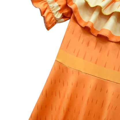 Girls Pepa Dress Fancy Pepa Madrigal Party Cosplay Outfit for Kids Halloween Costume