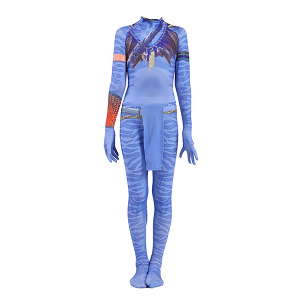 Neytiri/Jake Sully Blue Costume Halloween Cosplay Jumpsuit and Accessory for Role Play
