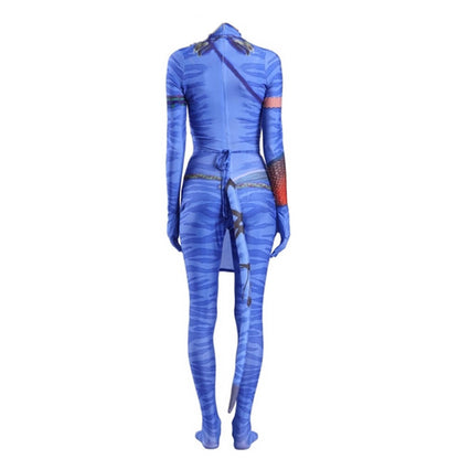 Neytiri/Jake Sully Blue Costume Halloween Cosplay Jumpsuit and Accessory for Role Play