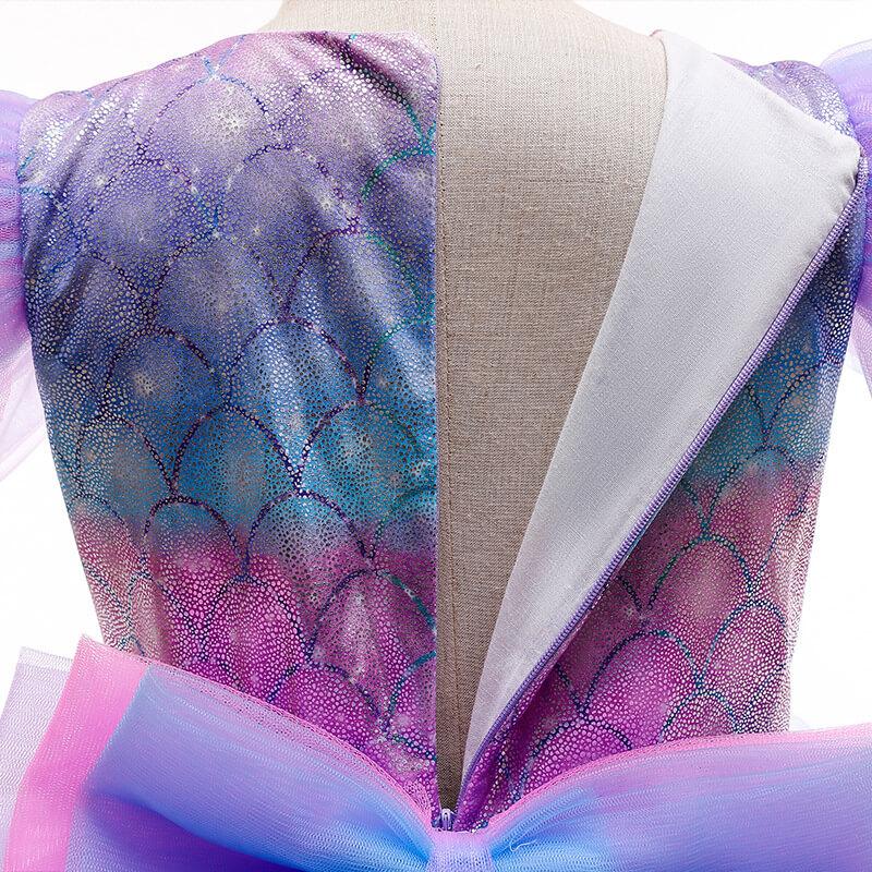 Girls Purple Princess Arial Dress Little Mermaid Costume 6 Layers Cake Dress Birthday Party Tutu Dress