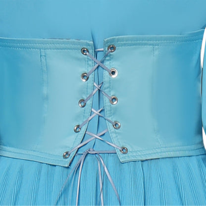 Adult Princess Ariel Dress Mermaid Blue Ruffle Dress With Tiered Sleeves Little Mermaid Costume