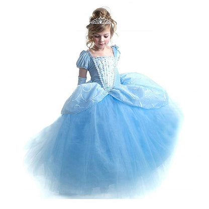 Kids Cinderella Dress Party Birthday Dress Up Princess Dress Halloween Costumes