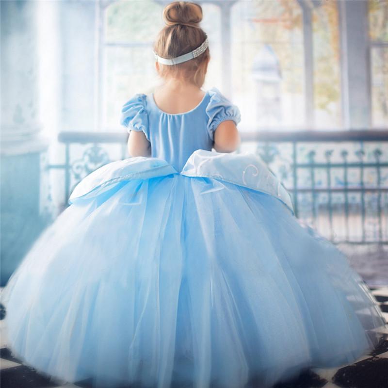 Kids Cinderella Dress Party Birthday Dress Up Princess Dress Halloween Costumes