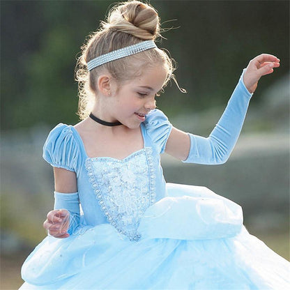 Kids Cinderella Dress Party Birthday Dress Up Princess Dress Halloween Costumes