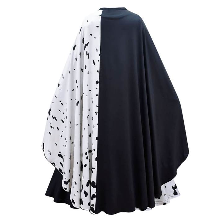 Kids Black and White Costume Halloween Jumpsuit with Cape Cosplay Outfit