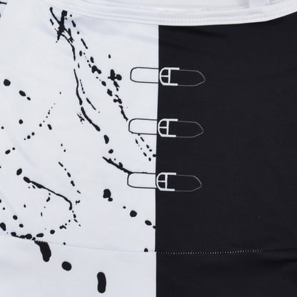 Kids Black and White Costume Cosplay Dress for Halloween Party Masquerade