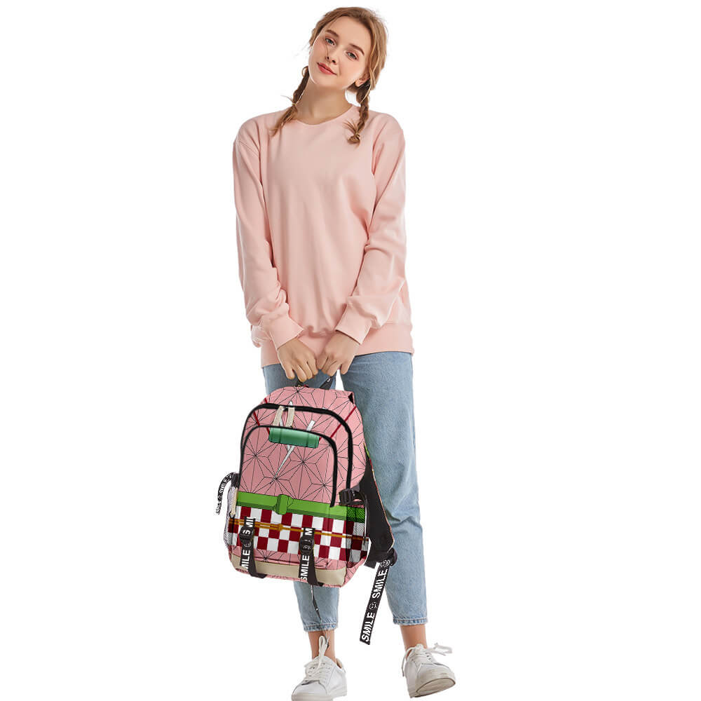 Nezuko Zenitsu Backpack Tanjiro School Bags Obanai Sabito Travel Bags with Large Capacity