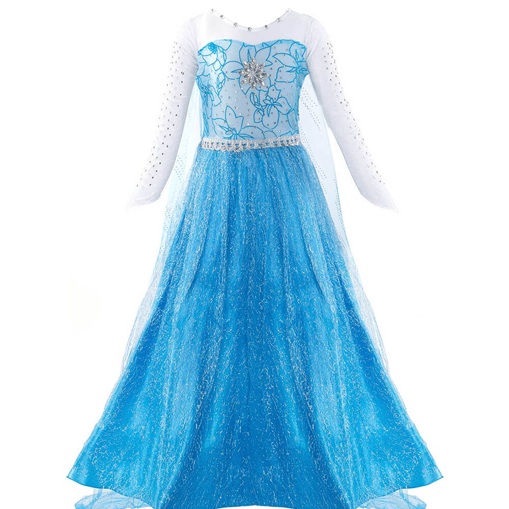 Kids Princess Dress and Accessories Cosplay Party Princess Dress with Long Train