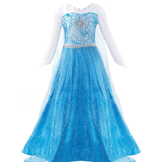 Kids Princess Dress and Accessories Cosplay Party Princess Dress with Long Train