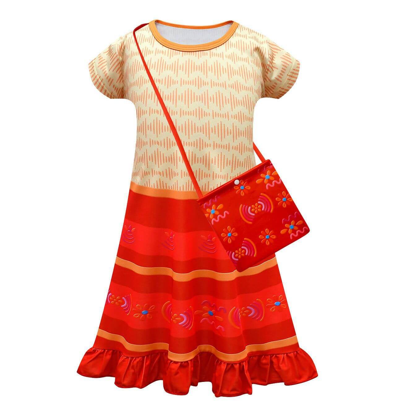 Mirabel Short Sleeve Dress with Bag Isabela Family Madrigal Girls Magical Costumes
