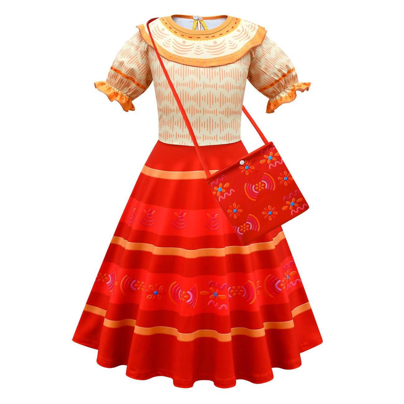 Kids Dolores Dress Madrigal Family Cosplay Outfit with Extraordinary Hearing Magic