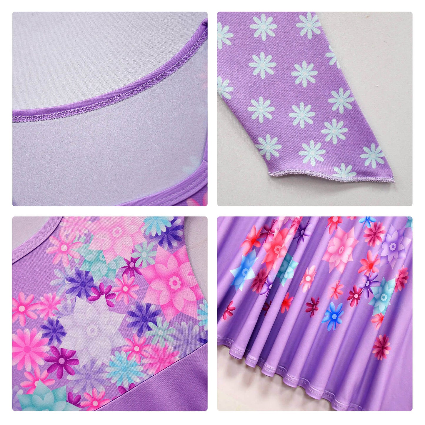 Flower Princess Isabela Costume Girls Mardrigal Magic Cosplay Dress with Bag and Cloak