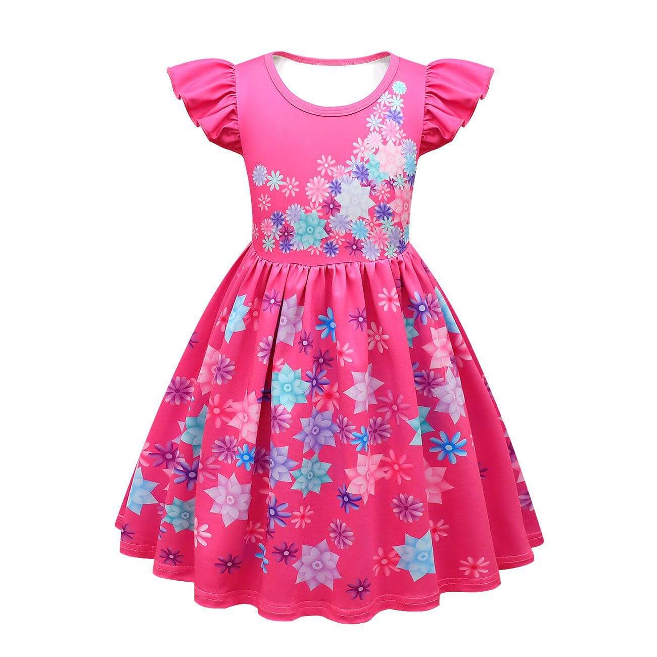 Girls Isabela Party Dress Short Ruffles Sleeve Madrigal Dress For Kids