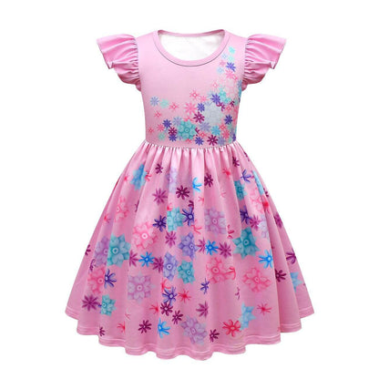 Girls Isabela Party Dress Short Ruffles Sleeve Madrigal Dress For Kids