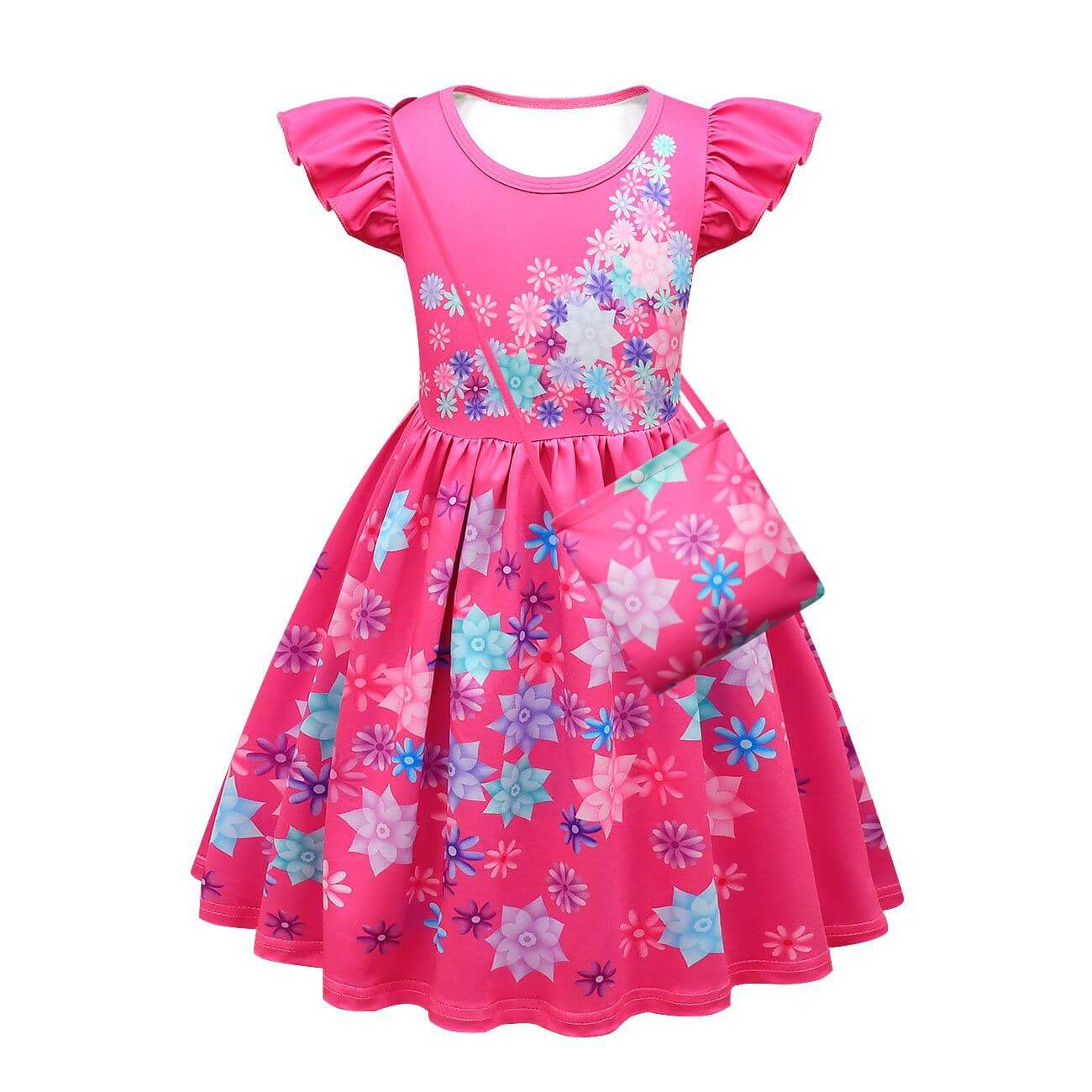 Girls Isabela Party Dress Short Ruffles Sleeve Madrigal Dress For Kids