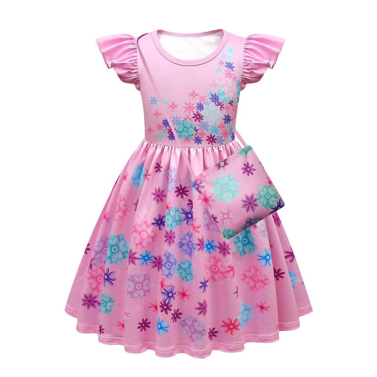 Girls Isabela Party Dress Short Ruffles Sleeve Madrigal Dress For Kids
