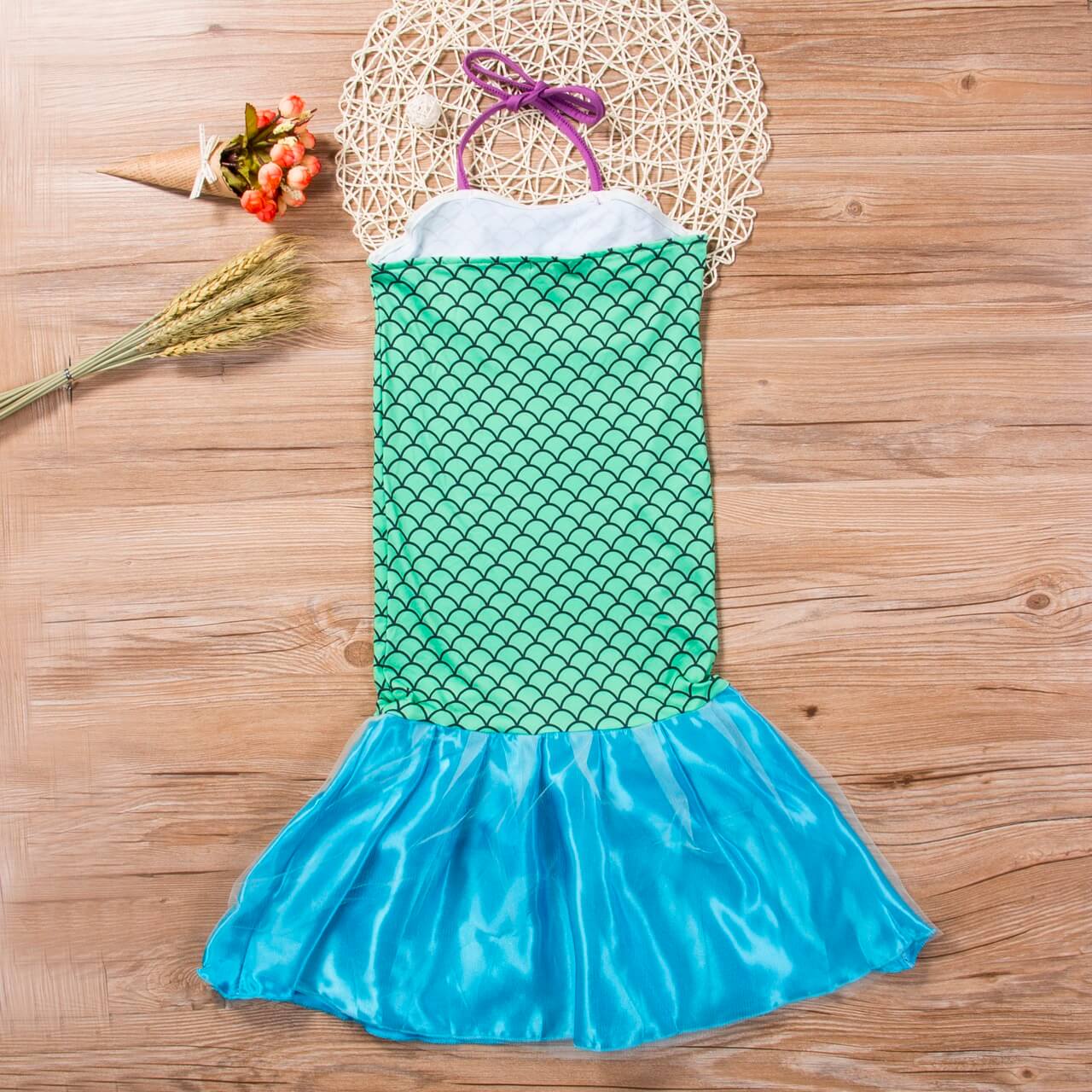 The Little Mermaid Sundress Girl's Mermaid Shimmering Slip Dress Party Princess Dress Up Costume