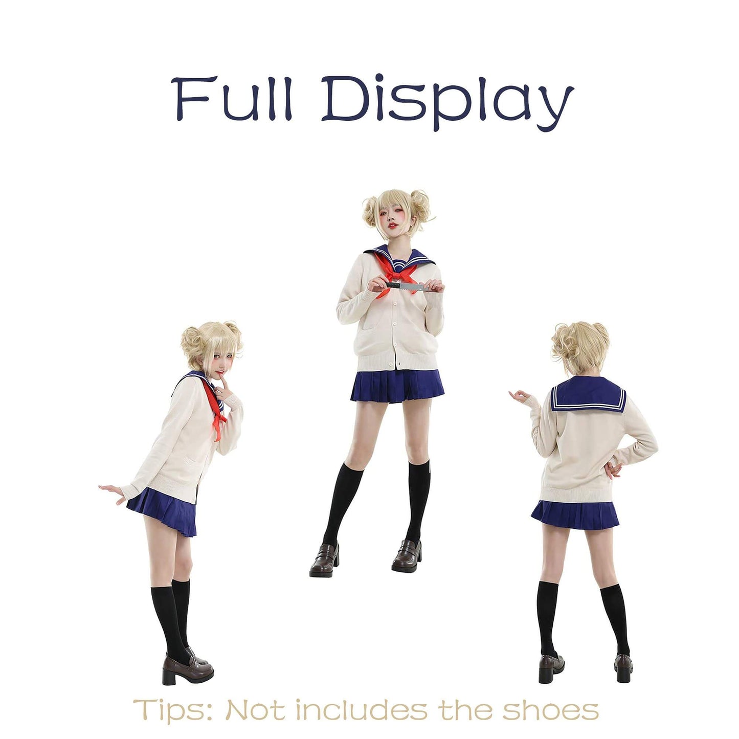 Himiko Toga Costume Sweater Sailor Dress Full Set Japanese Manga Cosplay Uniform