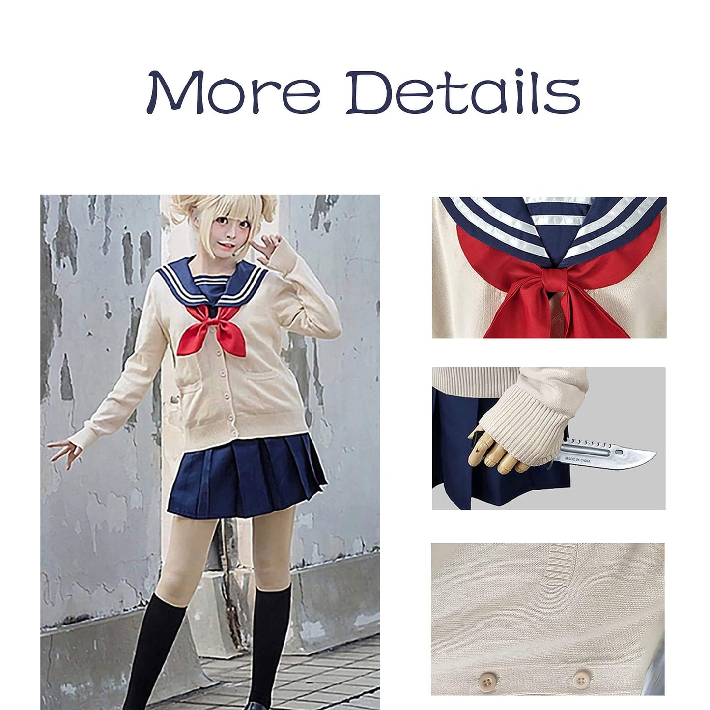 Himiko Toga Costume Sweater Sailor Dress Full Set Japanese Manga Cosplay Uniform
