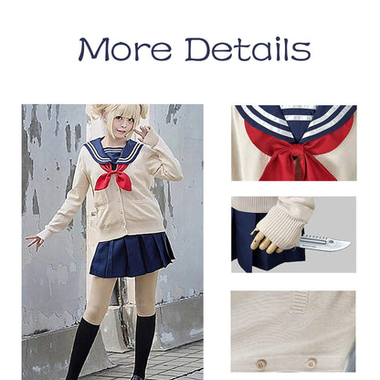 Himiko Toga Costume Sweater Sailor Dress Full Set Japanese Manga Cosplay Uniform