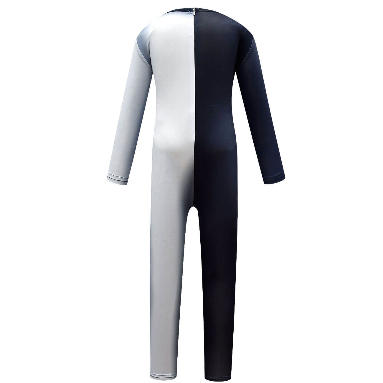 Kids Black and White Costume Halloween Jumpsuit with Cape Cosplay Outfit