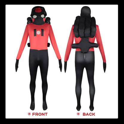 Skibidi Toilet Costume Titan Speakerman Jumpsuit and Helmet Suit Halloween Cosplay Outfit