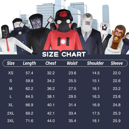 Skibidi Toilet Costume Titan Speakerman Jumpsuit and Helmet Suit Halloween Cosplay Outfit