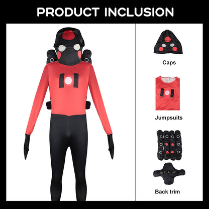 Skibidi Toilet Costume Titan Speakerman Jumpsuit and Helmet Suit Halloween Cosplay Outfit