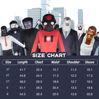 Skibidi Toilet Costume Titan Speakerman Jumpsuit and Helmet Suit Halloween Cosplay Outfit