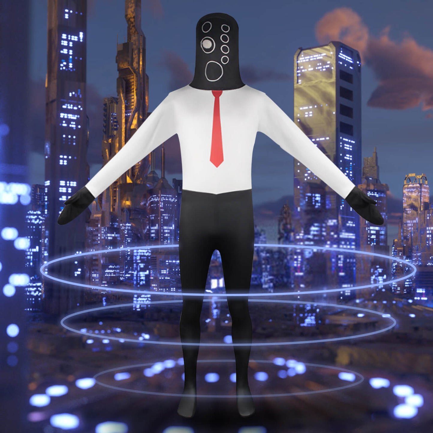 Skibidi Toilet Costume Titan Speakerman Jumpsuit and Helmet Suit Halloween Cosplay Outfit